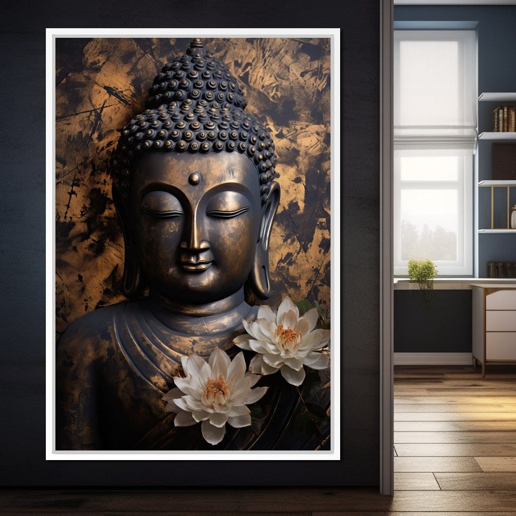 Buddha's Bronze Serenity Canvas Wall Art