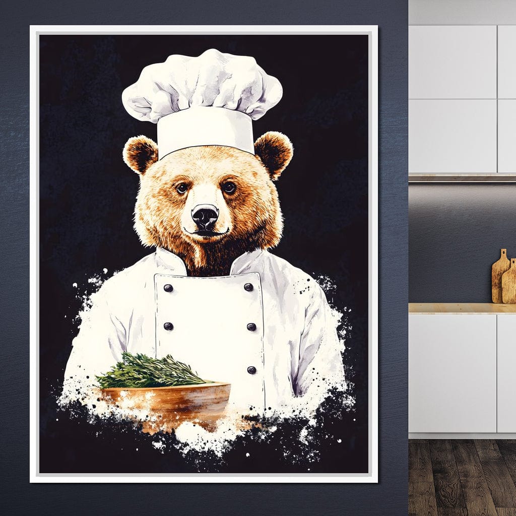 Chef Bear Culinary Delight Canvas Wall Art
