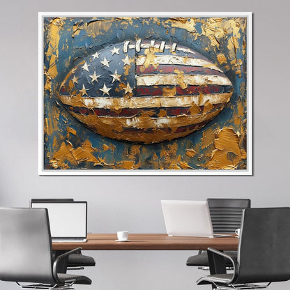 Patriotic Football Canvas Wall Art