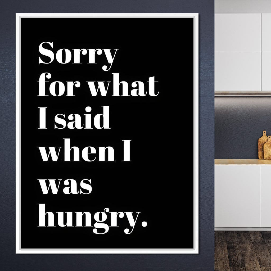 Apology Before Snacks Take Over Canvas Wall Art