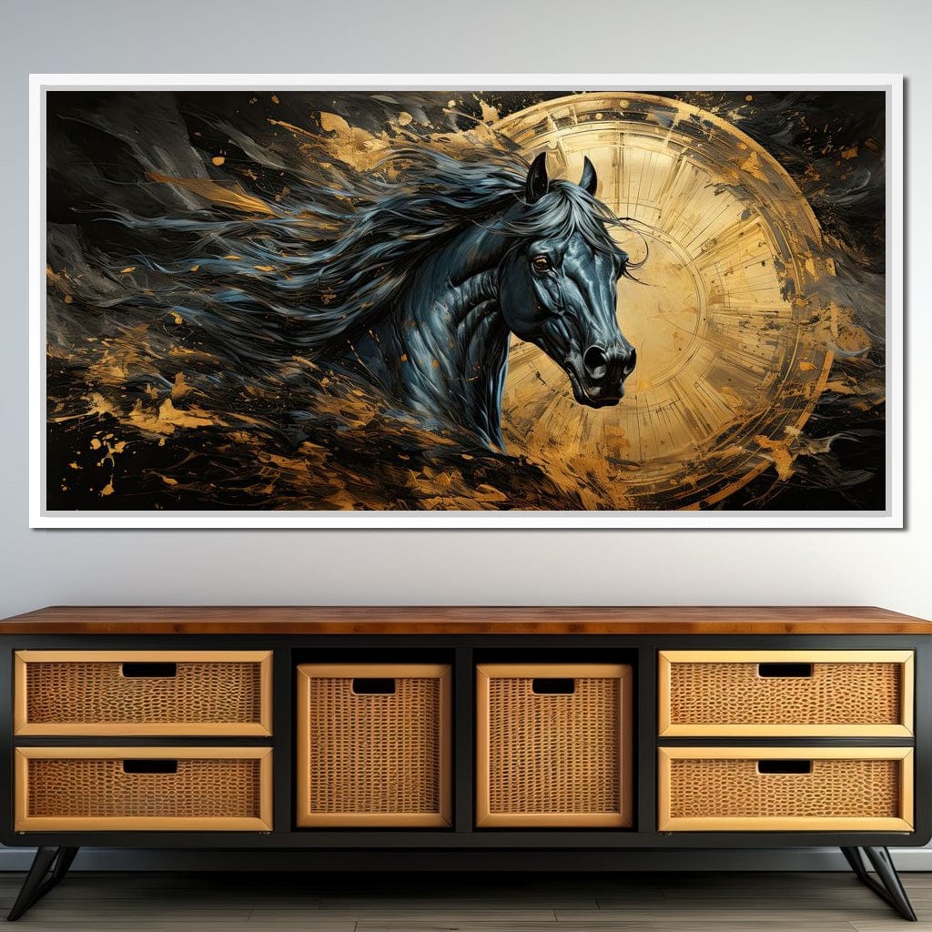 Astral Equine Eclipse Canvas Wall Art