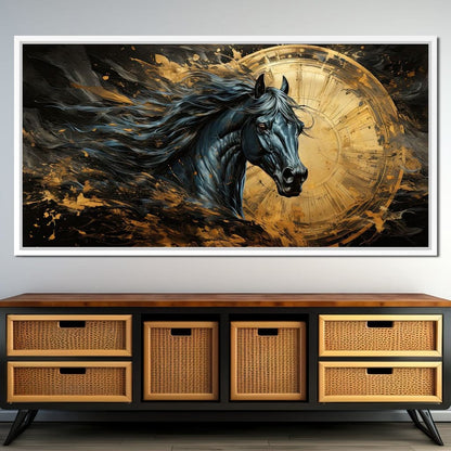 Astral Equine Eclipse Canvas Wall Art