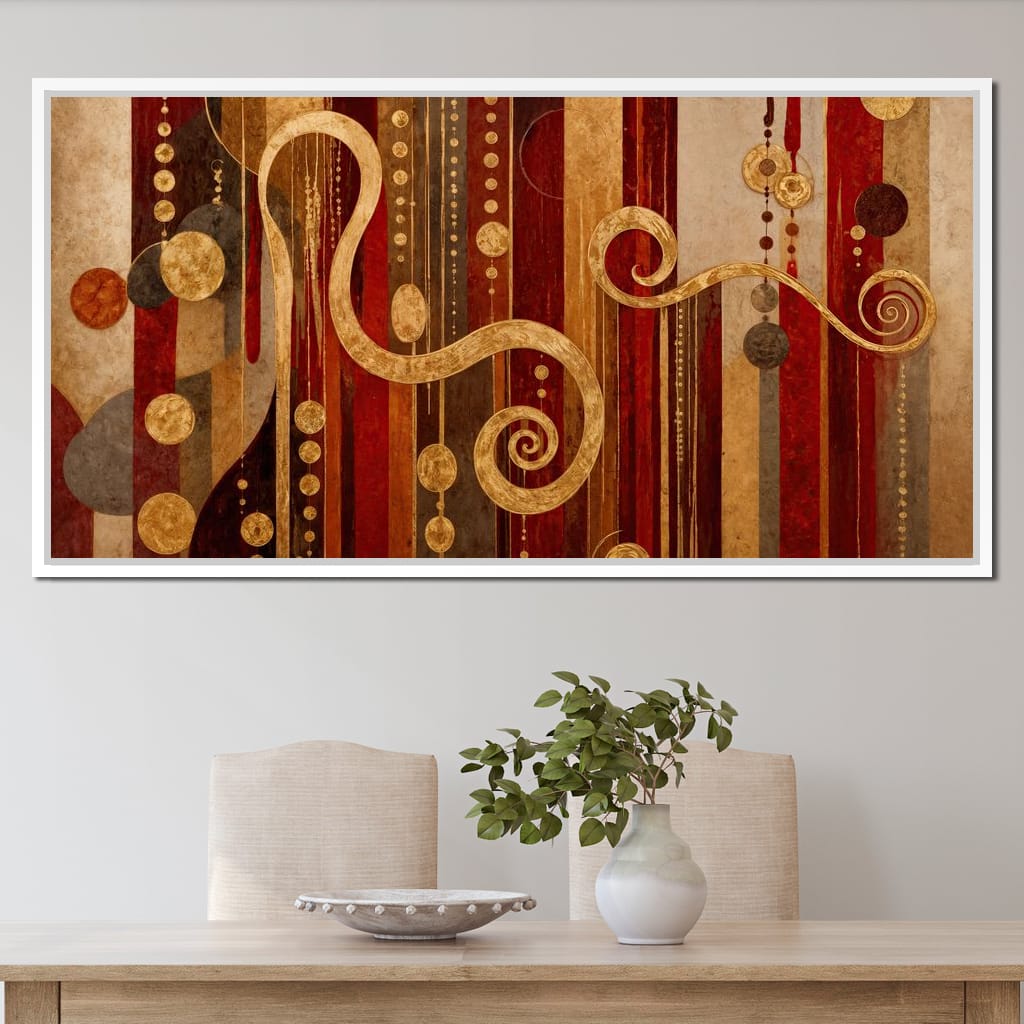 Glimpse of Red and Gold Canvas Wall Art