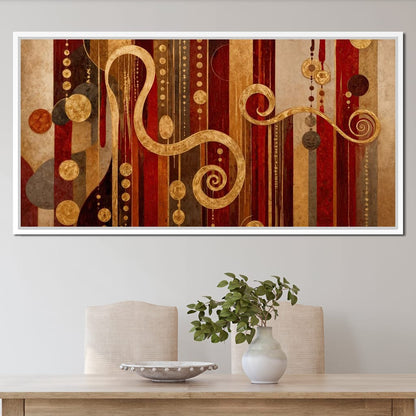 Glimpse of Red and Gold Canvas Wall Art