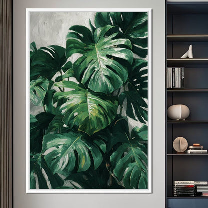 Monstera Garden Stillness Canvas Wall Art