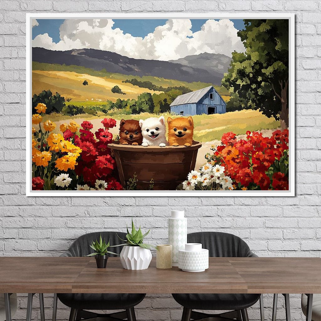 Fluffy Trio Canvas Wall Art