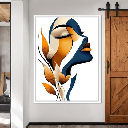 Golden Feminine Grace Canvas Wall Art
