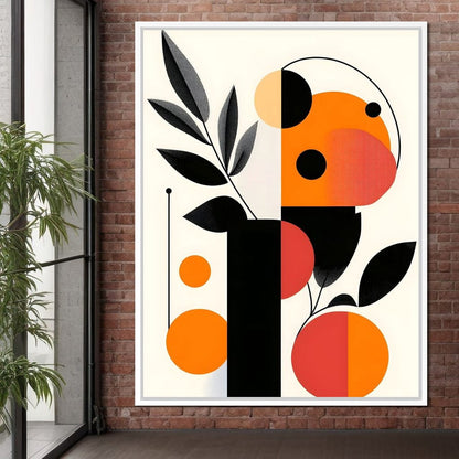 Mid Century Citrus Geometry Canvas Wall Art