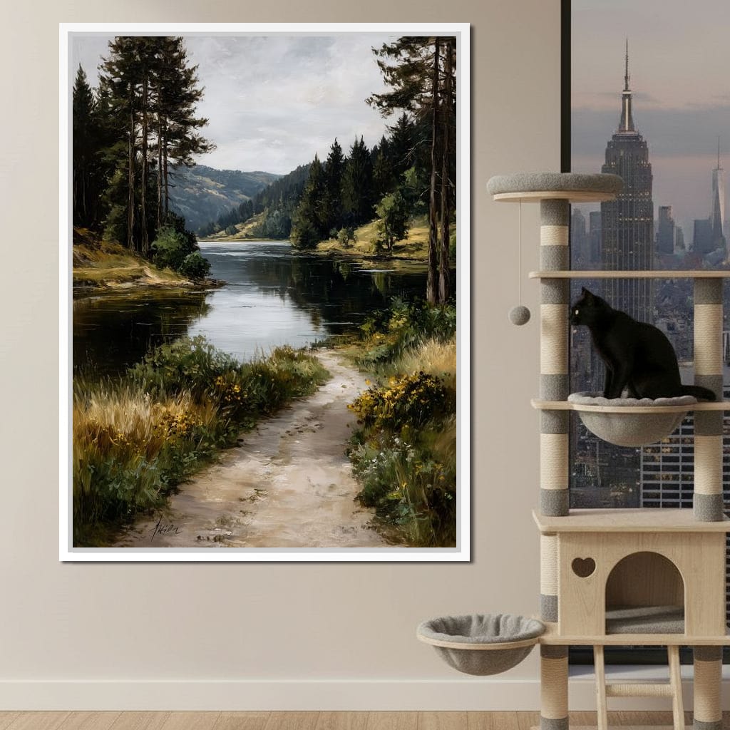 Pine Valley River Pathway Canvas Wall Art