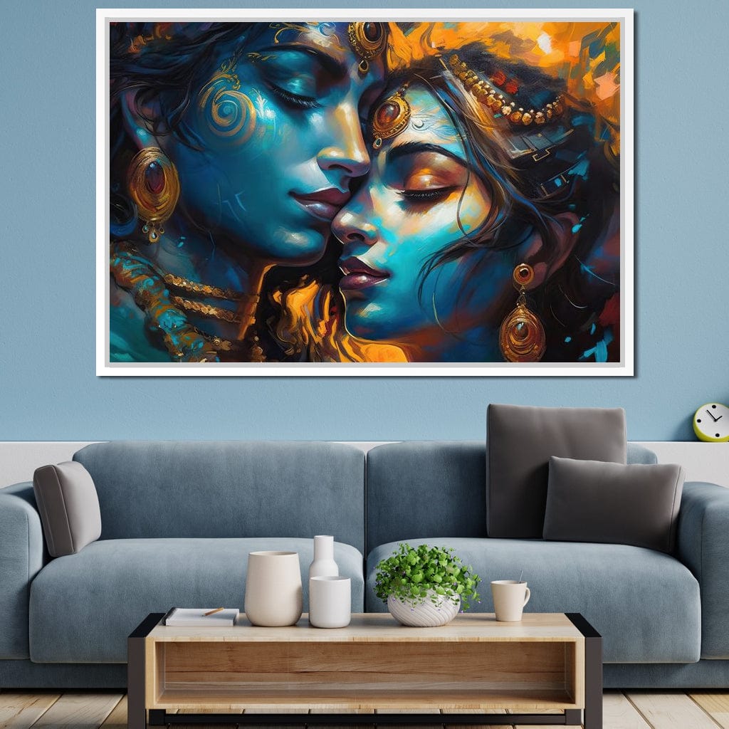 Radha & Krishna Love Story Canvas Wall Art