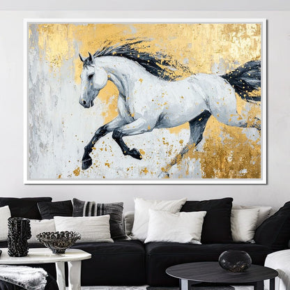 Golden Freedom Gallop Canvas Wall Art