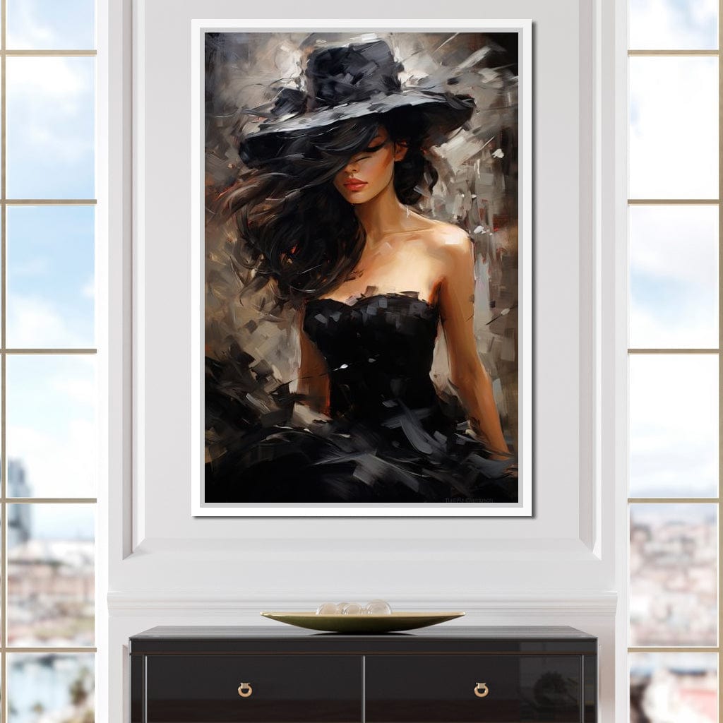 Black Dress Muse Canvas Wall Art