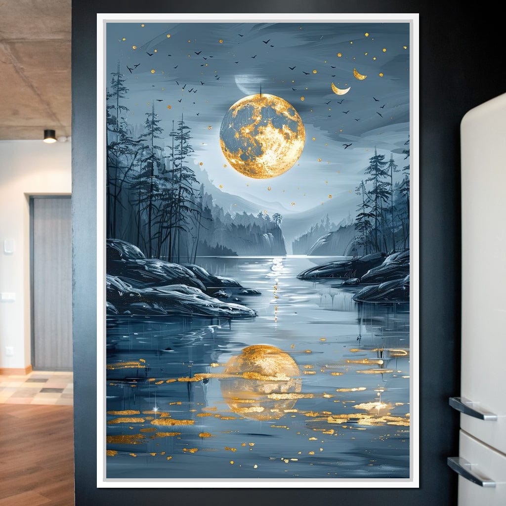 Luminous Nocturne Reflections Canvas Wall Art