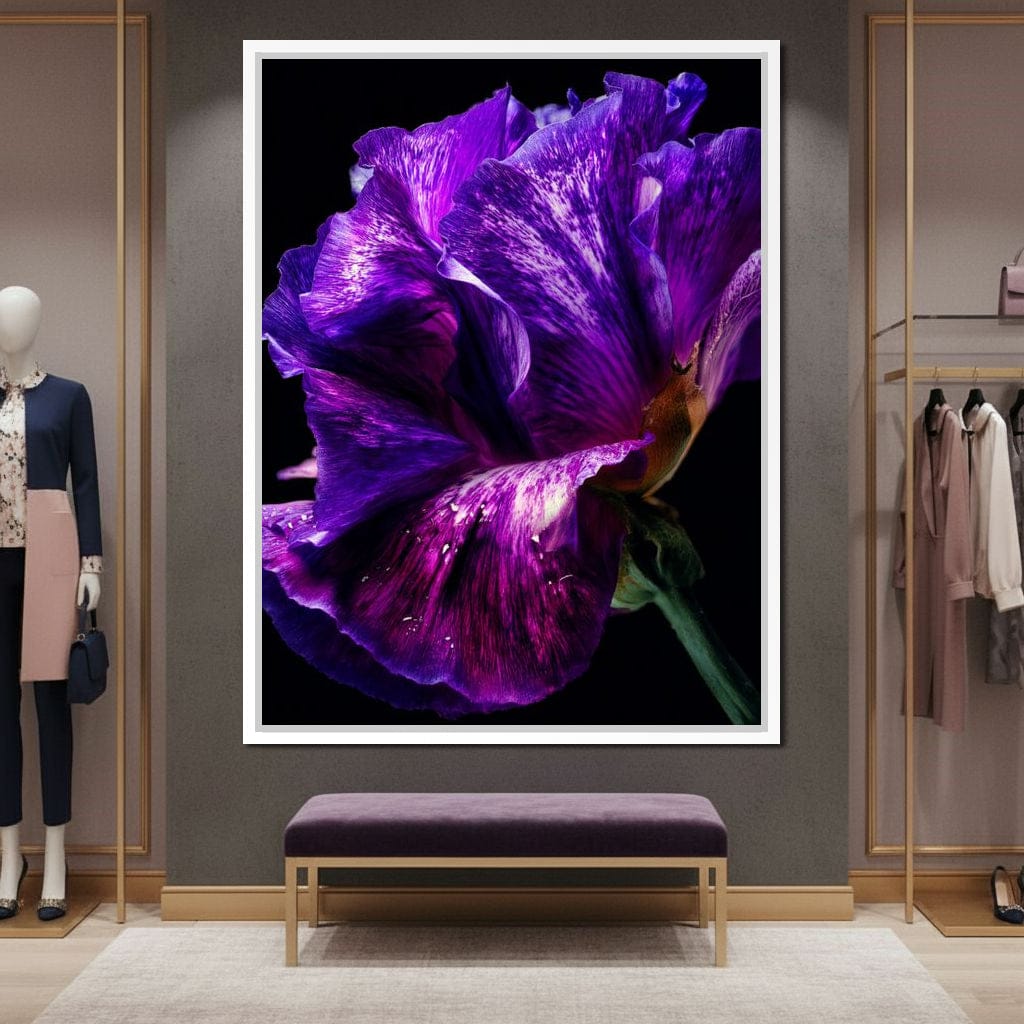 Violet Petal Radiance Macro Canvas Wall Art