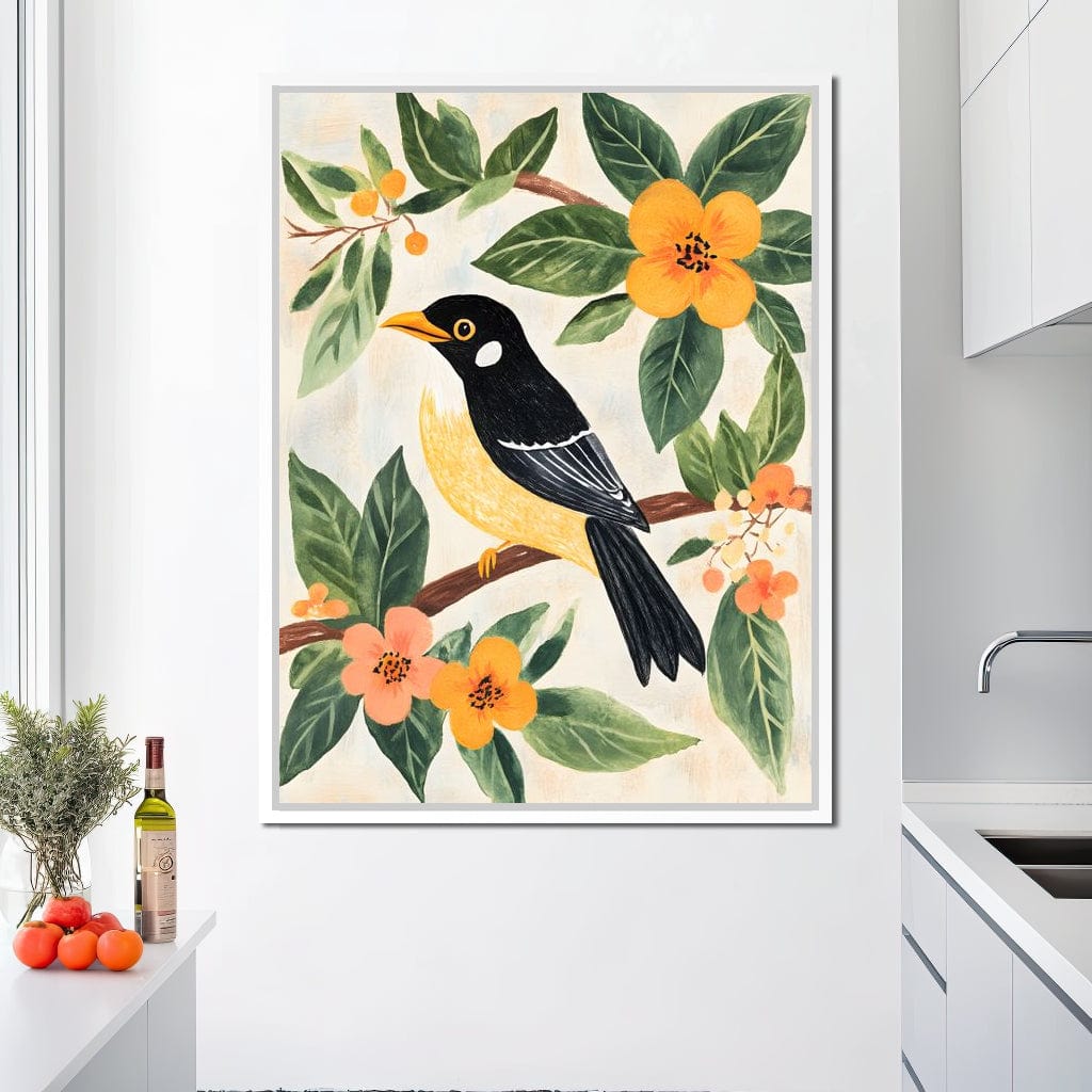 Birdsong Among Blossoms Canvas Wall Art