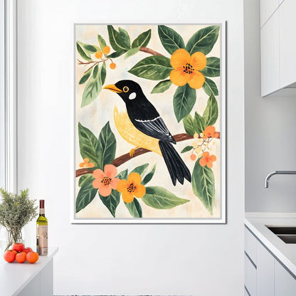 Birdsong Among Blossoms Canvas Wall Art