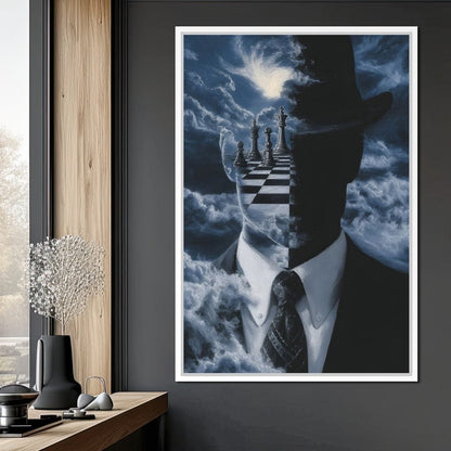 Surreal Chessboard Mind Horizon Canvas Wall Art