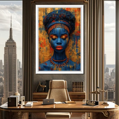 Sapphire Dreams Golden Peace Canvas Wall Art