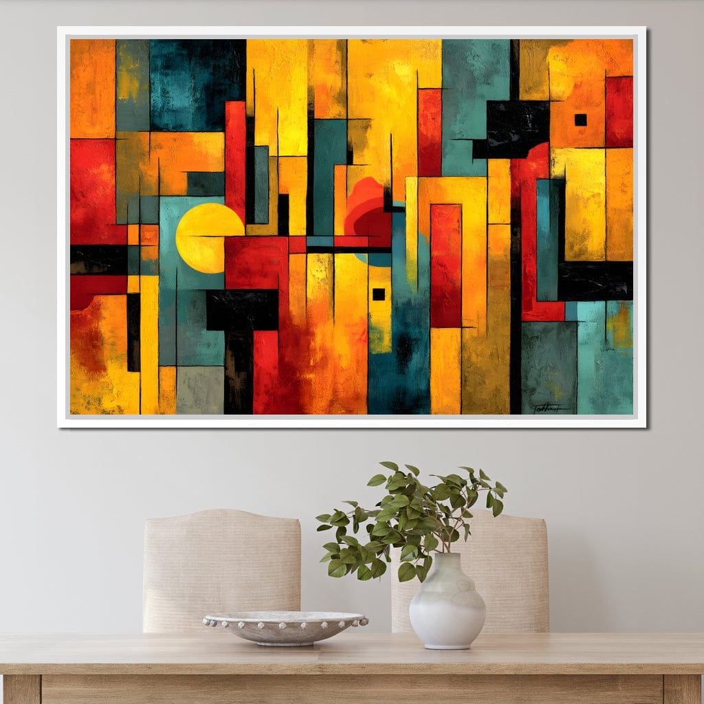 Geometric Dawn Spectrum Canvas Wall Art