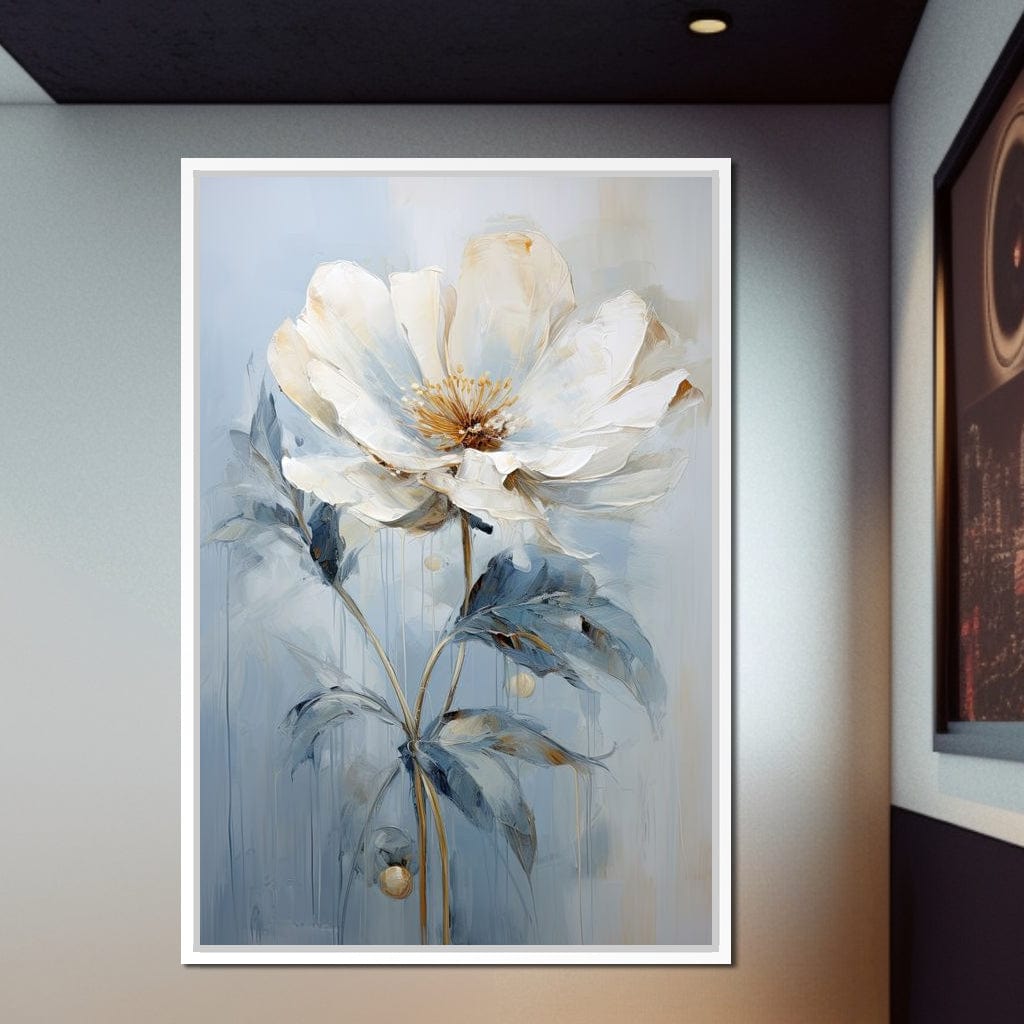 Azure Serenity Blossom Canvas Wall Art