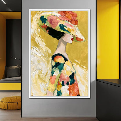 Golden Garden Gala Silhouette Canvas Wall Art
