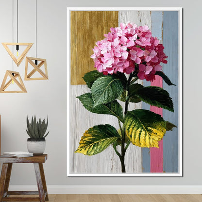 Pink Hydrangea Garden Glow Canvas Wall Art