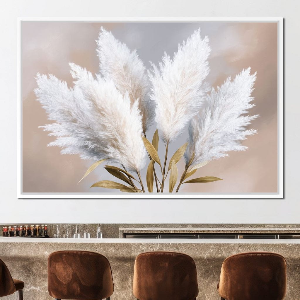 Soft Pampas Feathers Bouquet Canvas Wall Art