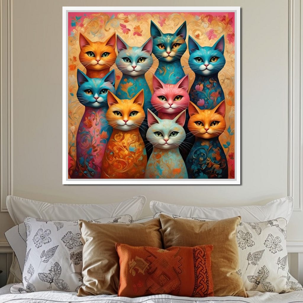 Cat Kaleidoscope Canvas Wall Art