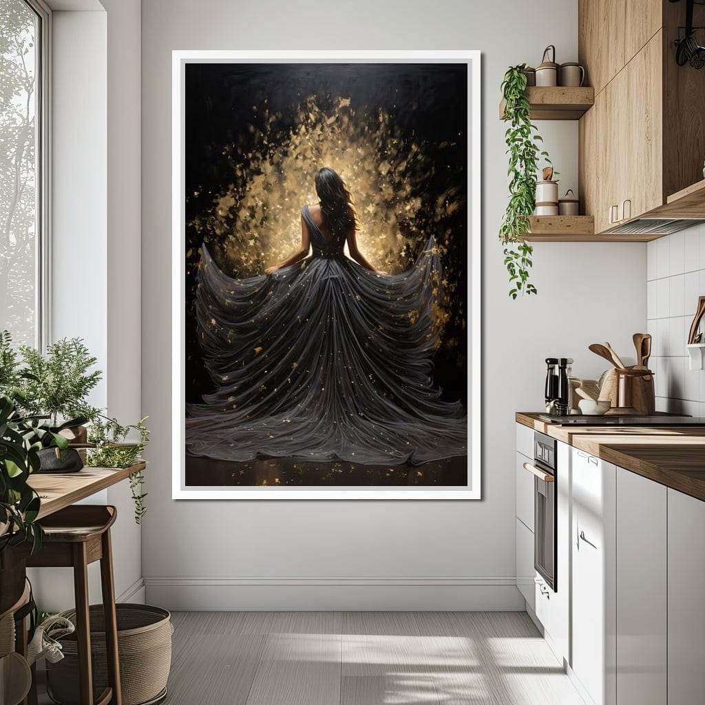 Ethereal Flight in Sparkling Gown Canvas Wall Art