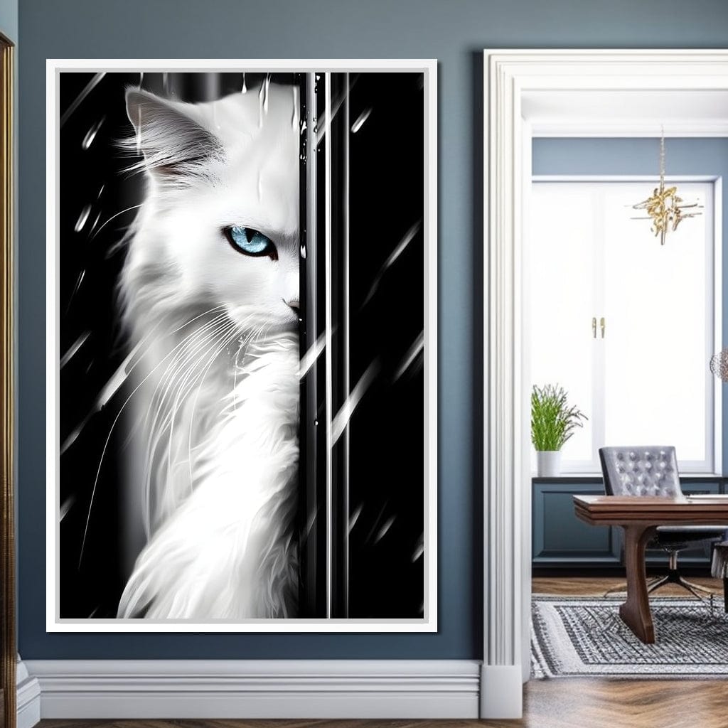 Feline Elegance in Monochrome Canvas Wall Art