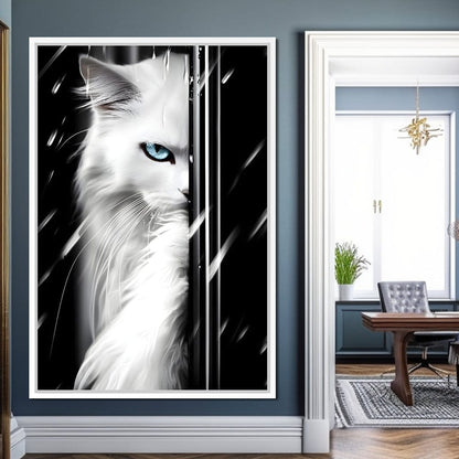 Feline Elegance in Monochrome Canvas Wall Art