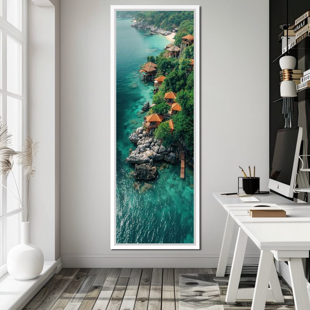 Coastal Serenity Bungalows Canvas Wall Art