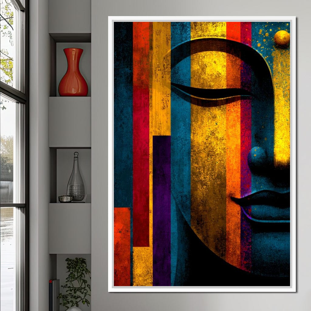 Radiant Stripes of Tranquil Face Canvas Wall Art