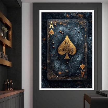 Golden Ace of Cosmic Dust Canvas Wall Art