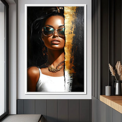Golden Radiance Encounter Canvas Wall Art