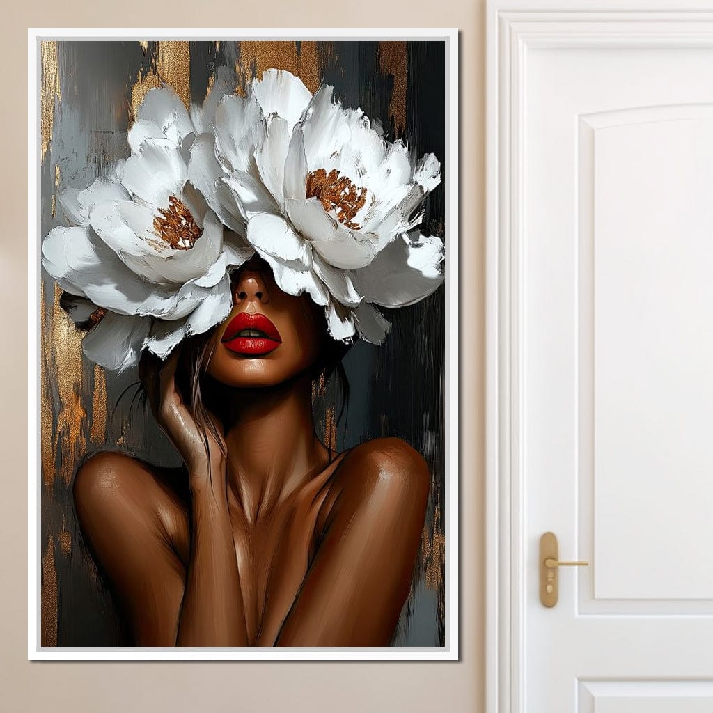 Elegance in Bloom Shadows Canvas Wall Art