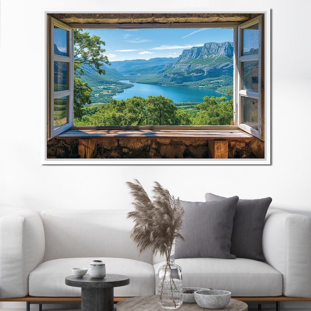 Window to Serene Vistas Canvas Wall Art