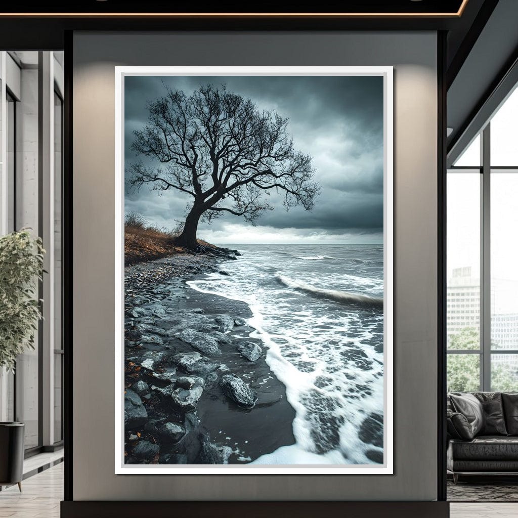 Windswept Shore Solitude Canvas Wall Art