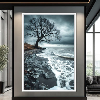 Windswept Shore Solitude Canvas Wall Art