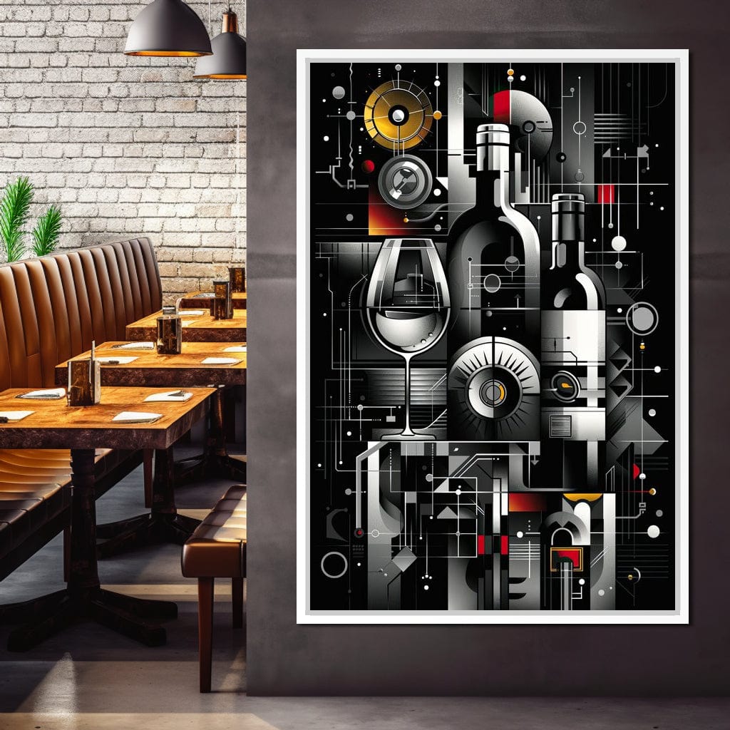 Mechanical Wine Mosaic Canvas Wall Art