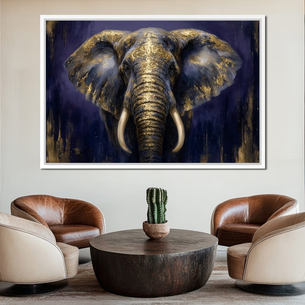 Regal Gold Elephant Majesty Canvas Wall Art