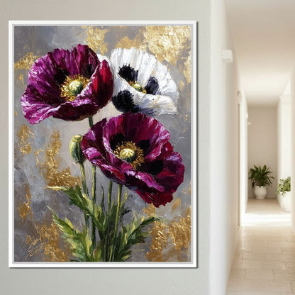 Golden Poppy Petal Sonata Canvas Wall Art