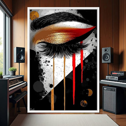 Golden Gaze Elegance Canvas Wall Art
