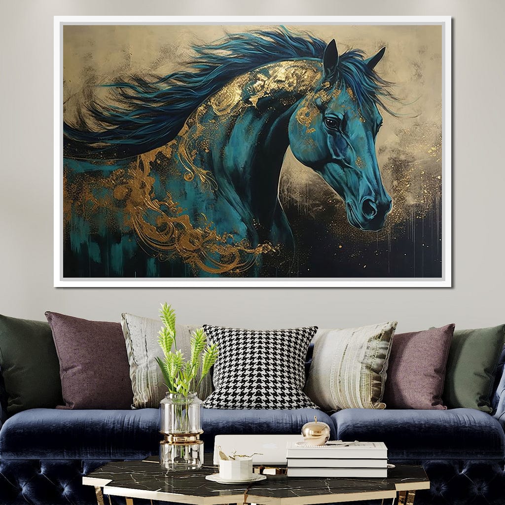 Gilded Horse Canvas Wall Art