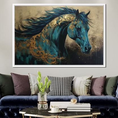Gilded Horse Canvas Wall Art