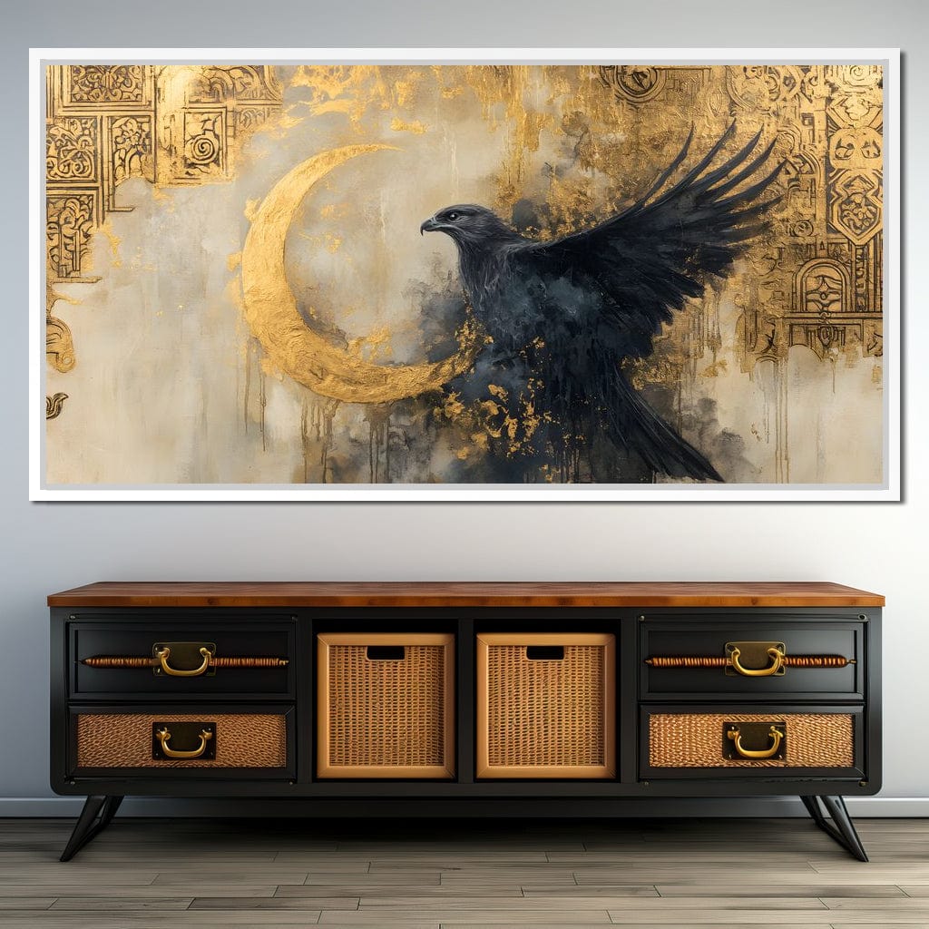 Golden Flight of Midnight Canvas Wall Art
