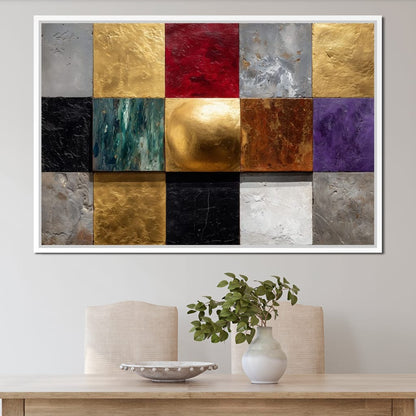 Gilded Mosaic Color Blocks Canvas Wall Art