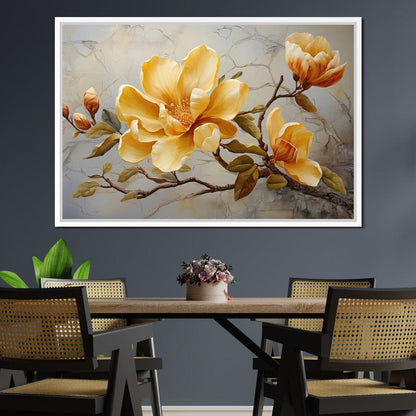 Yellow Magnolia Tree 3 Canvas Wall Art