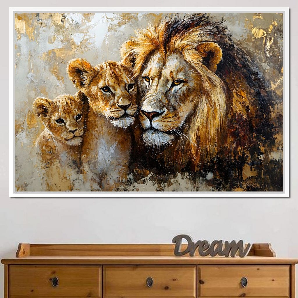 Majestic Bond of the Wild Lions Canvas Wall Art