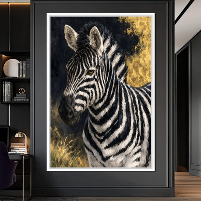 Golden Stripes of the Midnight Plains Canvas Wall Art
